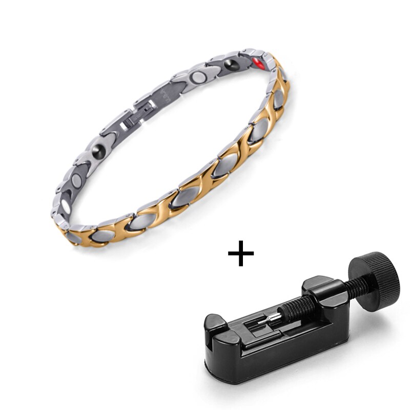 Rainso Classic Vrouwen Magnetische Therapie Enkelbanden Titanium Negatieve Ionen 4 Elements Enkelband Femme Accessoires: with tool