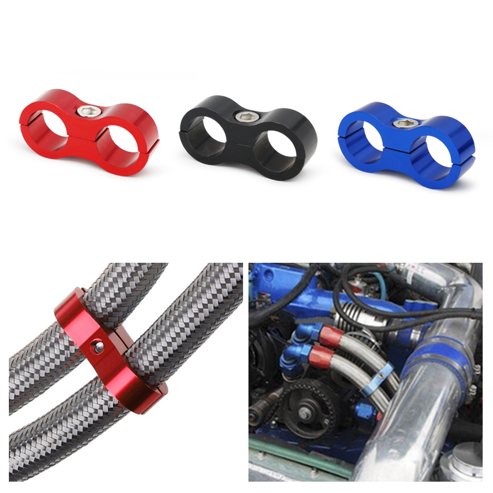 AN4 AN6 AN8 AN10 AN12 abrazadera de línea de manguera de goma trenzada, separador de línea anodizado de aluminio, Kit de abrazadera divisora, negro/rojo/azul