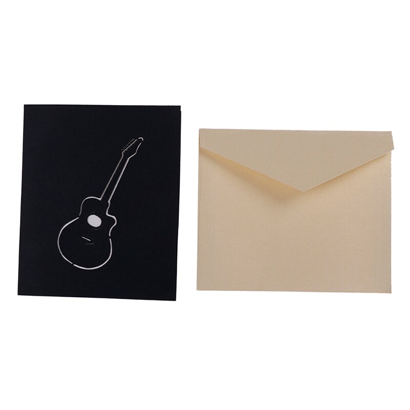 1 sztuk kreatywny 3D retro gitara Muzyka pop w górę kartka z życzeniami urodziny ślub niemowlę prysznic cicha sympatia dekoracji