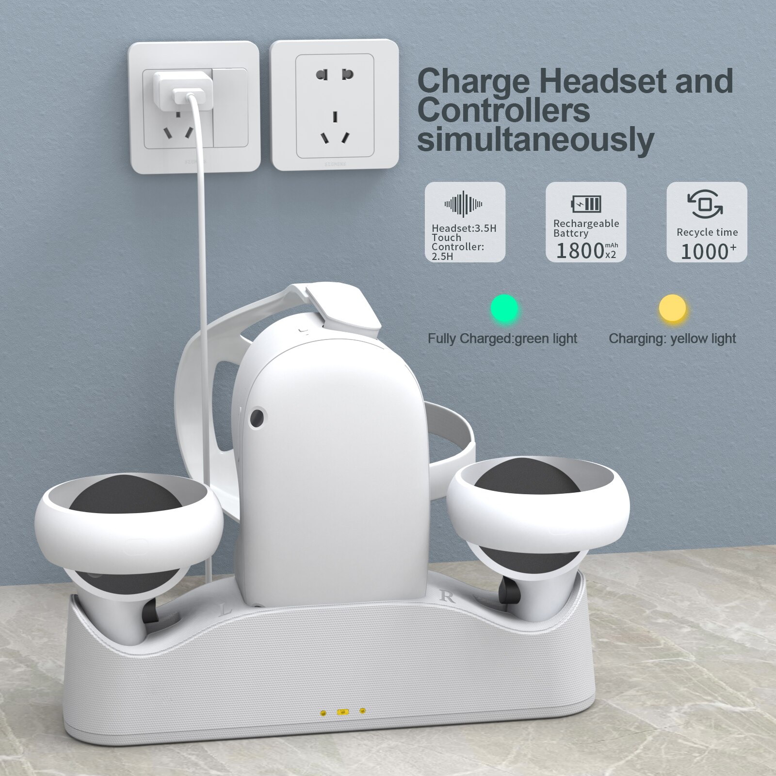 Doppelladestation für 1pc gamepads, oculus quest 2 vr controller, aufbewahrungsmöglichkeit für controller, ladebasis für vr quest 2 zubehör