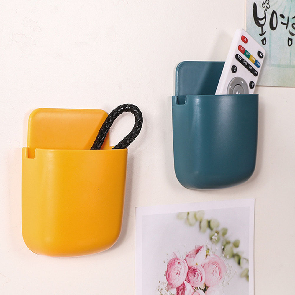 Storage Box Cosmetic Remote Control Holder Bathroom Rack Wall Shelf Adhesive Storage Case Home Organizer Wall Mounted Supplies
