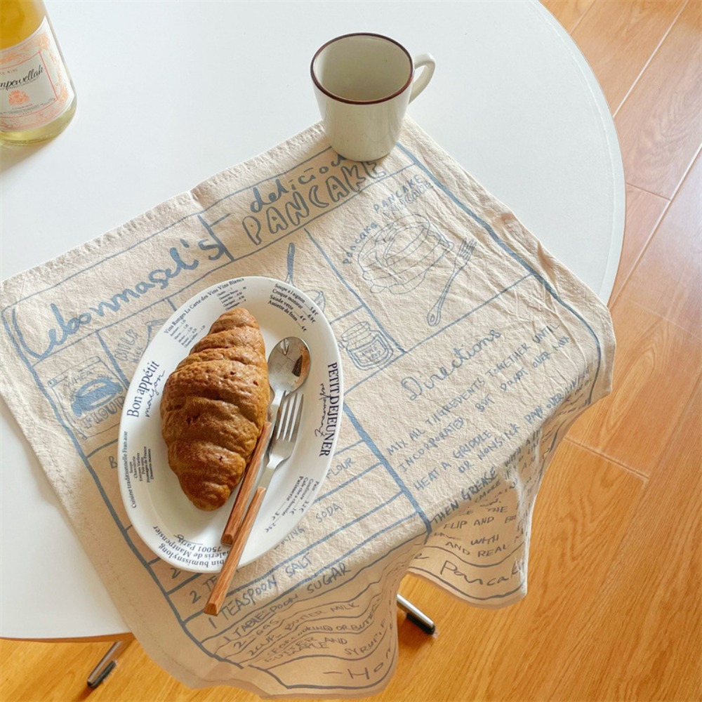 Placemat Korean Style Table Napkin Cloth Vintage Chic Kitchen Desktop Mat French Printing Cotton Wall Tapestry Party Decoration
