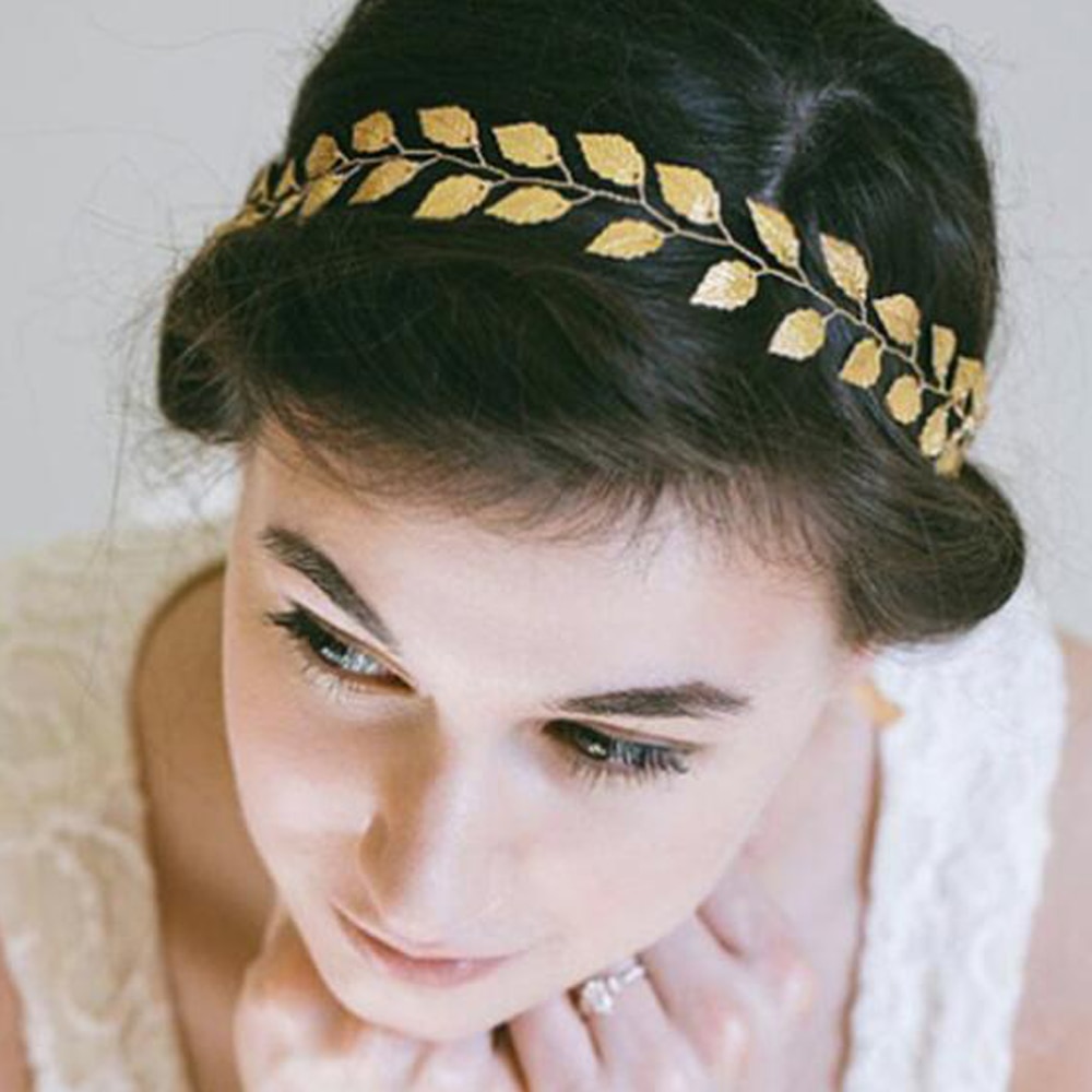 Diadema de hojas doradas para boda, enredadera para el cabello nupcial, joyería para el cabello, diadema para el cabello accesorios para el cabello de boda para mujeres