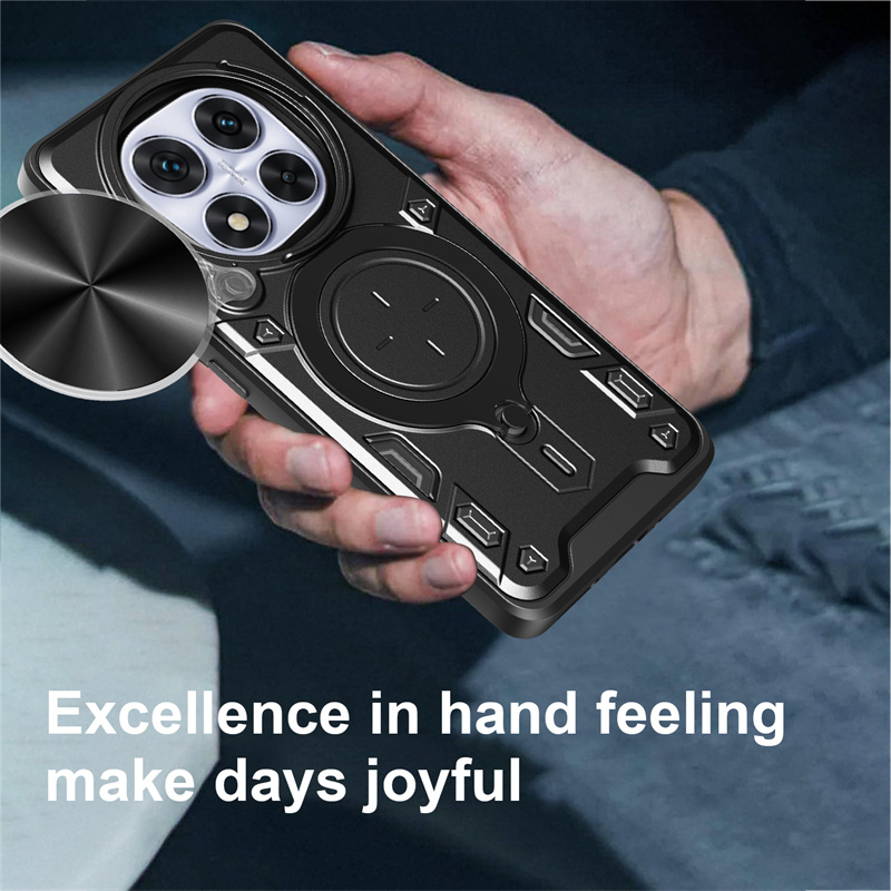 Armor Funda For Xiaomi Redmi Note 14 Pro 5G Case Slide Lens Protect Ring Stand Back Cover For Redmy Note14 Redmi Note14pro Plus