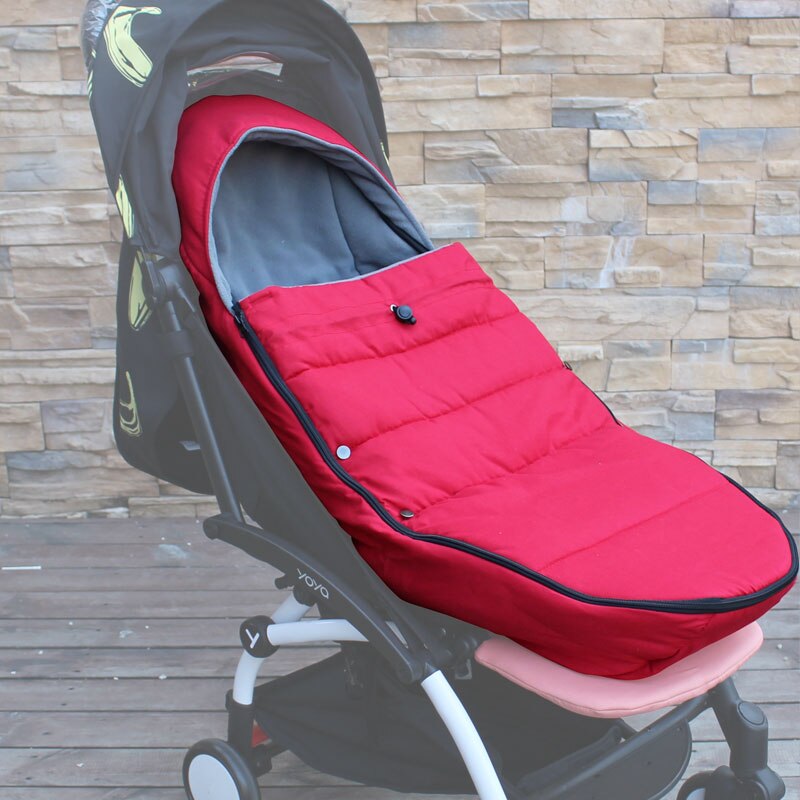 Universele Voet Mof Gezellig Tenen Schort Liner Buggy Kinderwagen Wandelwagen Paraplu Cover Winddicht Warme Gewatteerde Katoenen Pad Voor Yoyo yoya: normal red