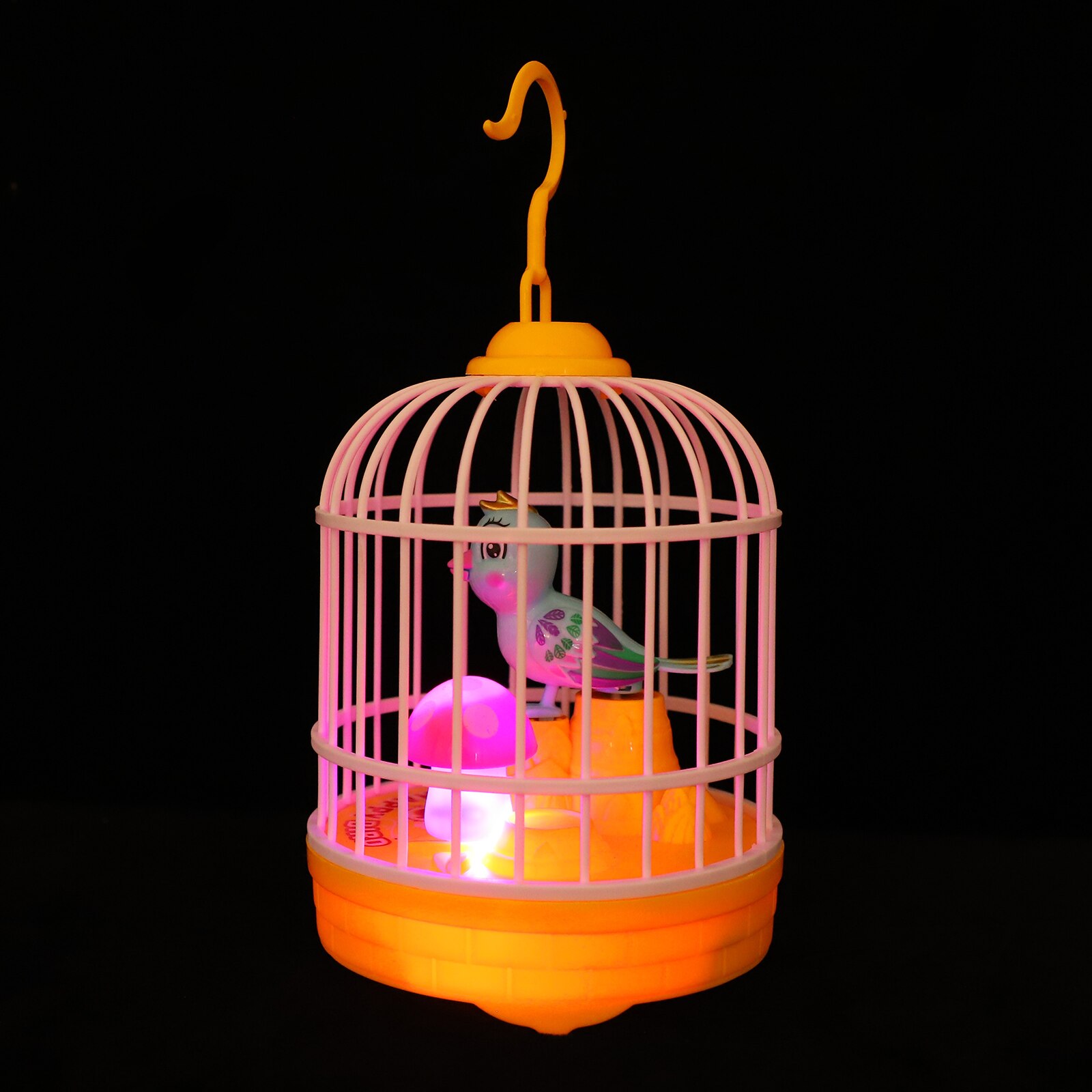 1 Set Interaction Light Artificial Bird Singing Bird Voice Control Bird Plaything: Yellow