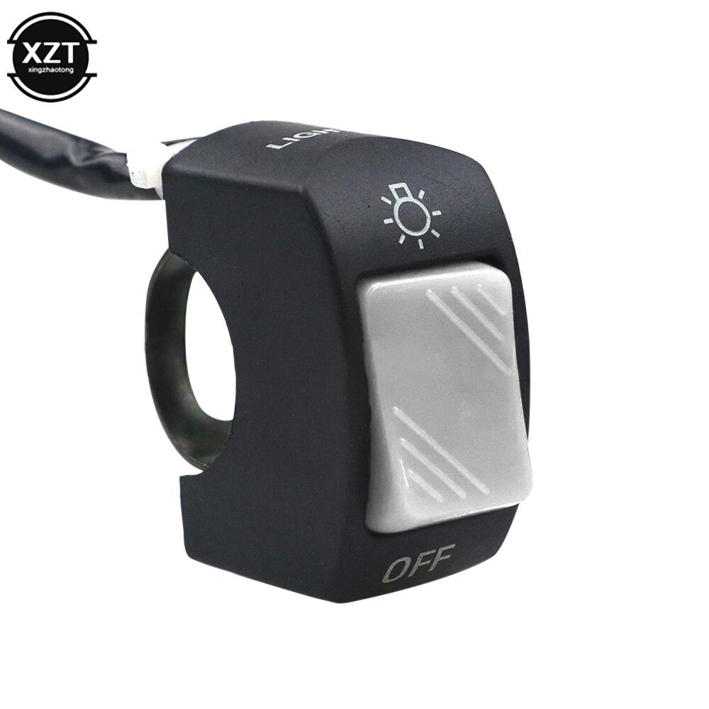 12V Knop Connector Stuur Aan/Uit Schakelaar Motorfiets Drukknop Voor Atv Elektronische Fiets Scooter Motor: gray