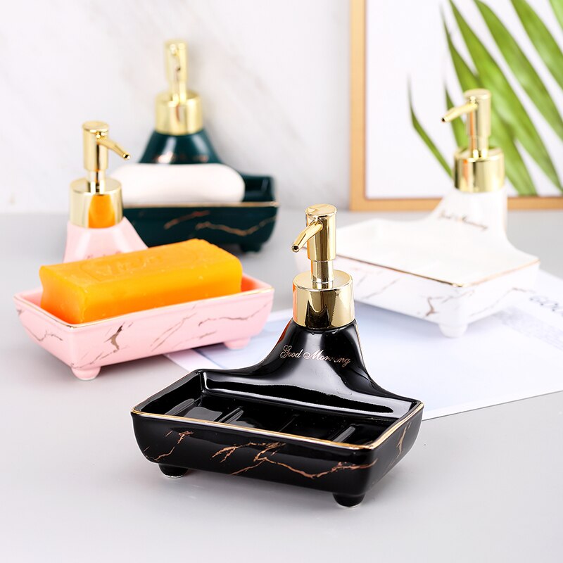 Ceramic Shampoo Bottle Modern Bathroom Soap Dispenser Set Household Dual Purpose Squeeze Bottled Daily Necessities