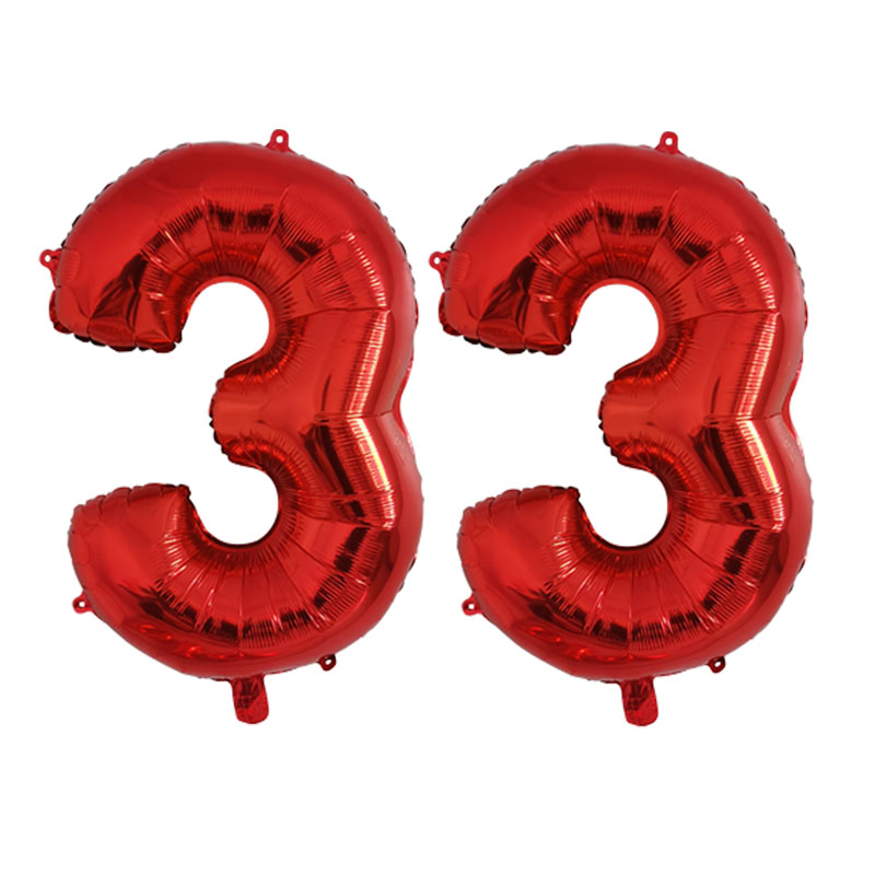 2Pcs 32 Inch Gold Silver Black Blue Pink Helium Foil Number Balloon 28 29 30 31 32 33 Happy Birthday Party Decoration Supplies