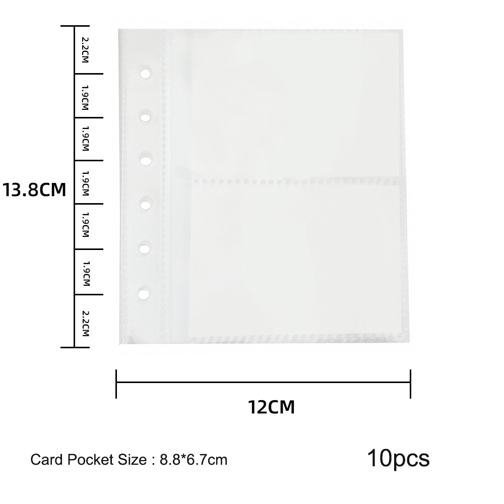 Square Loose Leaf Diary Notebook Photo Album 3 5 inch Photocard Holder DIY PVC Binder Goo Card Storage Book Korean Stationery: 2 grid 10pcs