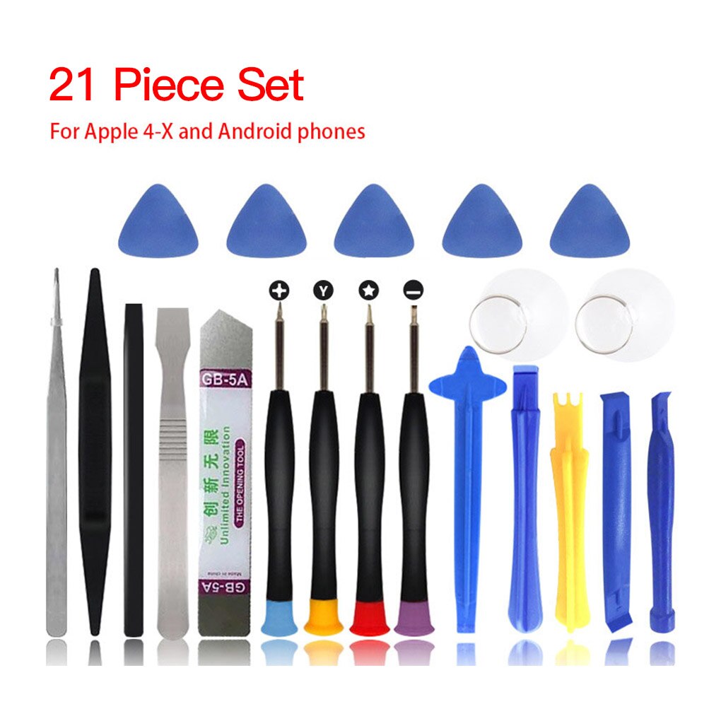 21 in 1 Mobile Phone Repair Tools Kit Spudger Pry Opening Tool Screwdriver Set for iPhone X 8 7 6S 6 Plus Tablets Hand Tools Set: Default Title