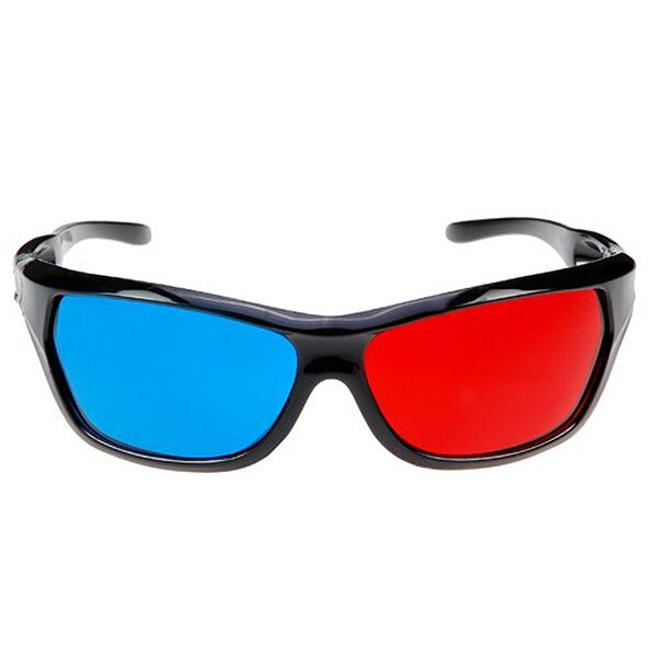 2x røde og cyanbriller passer til de fleste receptbriller til 3d film, spil og tv  (1x- klip på; 1x anaglyf stil)