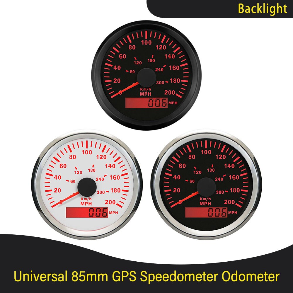 ELING 85mm GPS Speedometer Odometer 140MPH/160MPH/200MPH Speed Gauge Odometer ATV Motorcycle Marine Boat Buggy Car 12V/24V