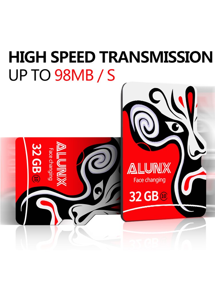 ALUNX micro sd 128gb karta pamięci 32GB 64GB 256GB SDXC SDHC 80M klasy 10-U1 U3 V10 4K Microsd Flash karta TF prezent adapter