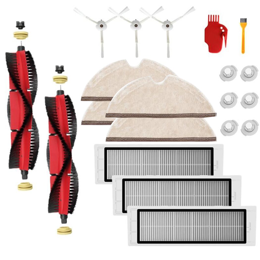 13 Teile/satz Für Xiaomi Roborock S6 S60 S65 S5 MAX T6 Staubsauger Zubehör Schwarz Weiche Silikon Seite Pinsel