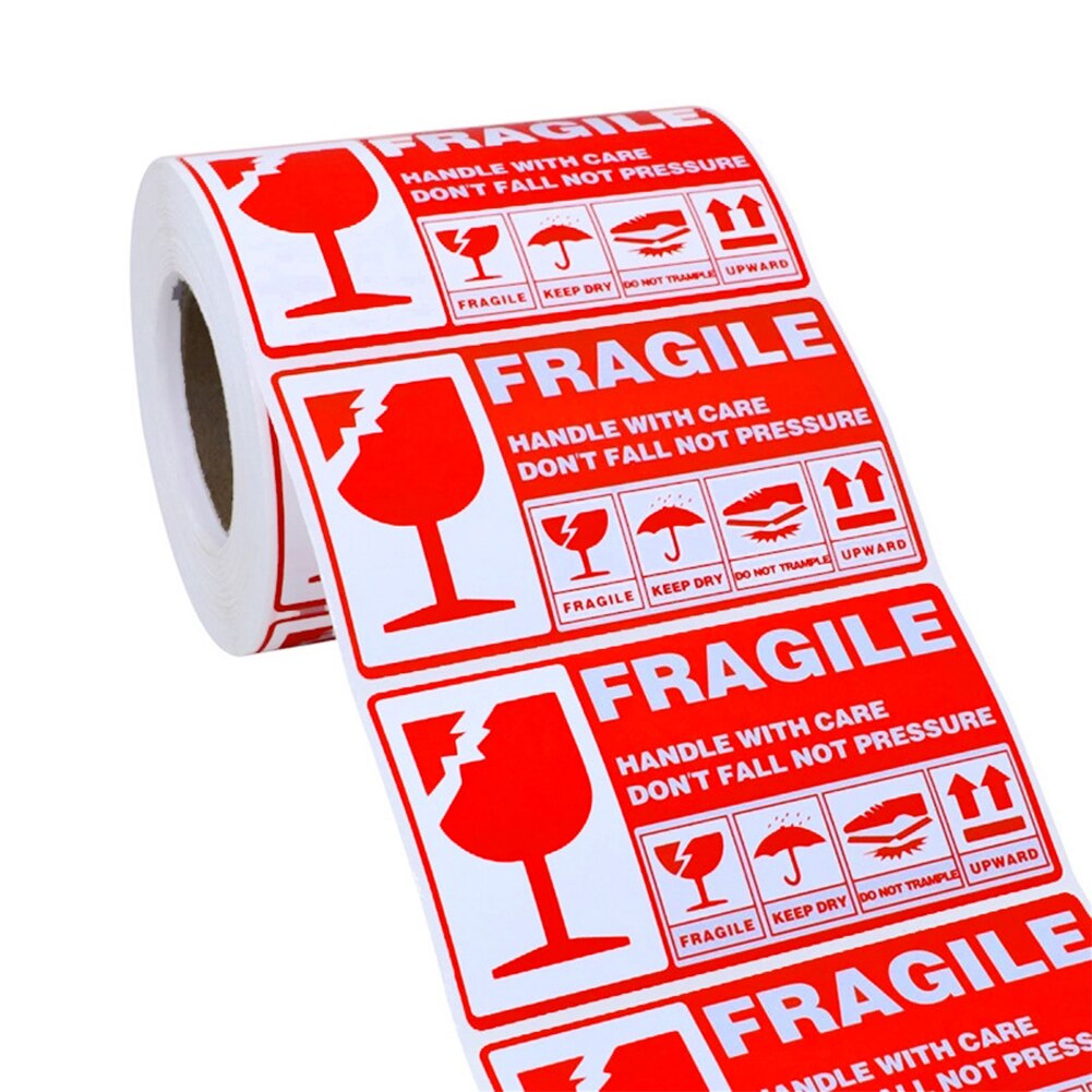 300sheets/roll Warning Practical Moving Adhesive Goods Decoration Notice Express Handle With Care Label Fragile Sticker