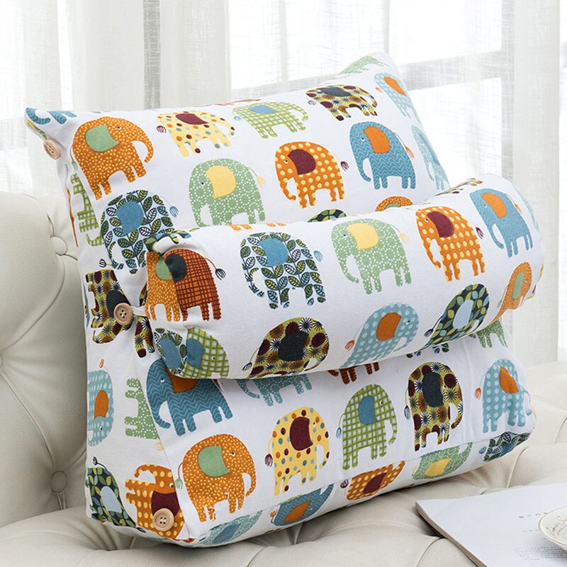 Triangular Backrest Cushion Cotton Linen for Chair Sofa Cushions Bed Rest Back Pillow Waist Cushion Office Home Decor 45x45x20cm: 3