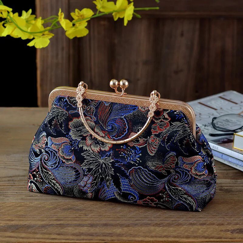 Klasyczne kwiaty japonia styl klasyczny pocałunek blokady powłoki torby prezent dla mamy łańcucha kobiet torba na ramię Crossbody torebki damskie: kobiety torba 2