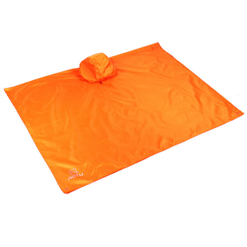 AOTU multifunctionele Outdoor Poncho Regenjas Klimmen Fietsen Regenhoes Waterdichte Camping Tent Mat Reizen Apparatuur Oranje Blauw