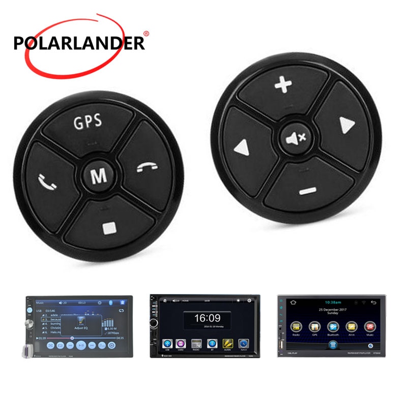 Universal Car Steering Wheel Control Key Music Wireless DVD Radio Remote Control GPS Navigation Buttons Black For Stereo Player