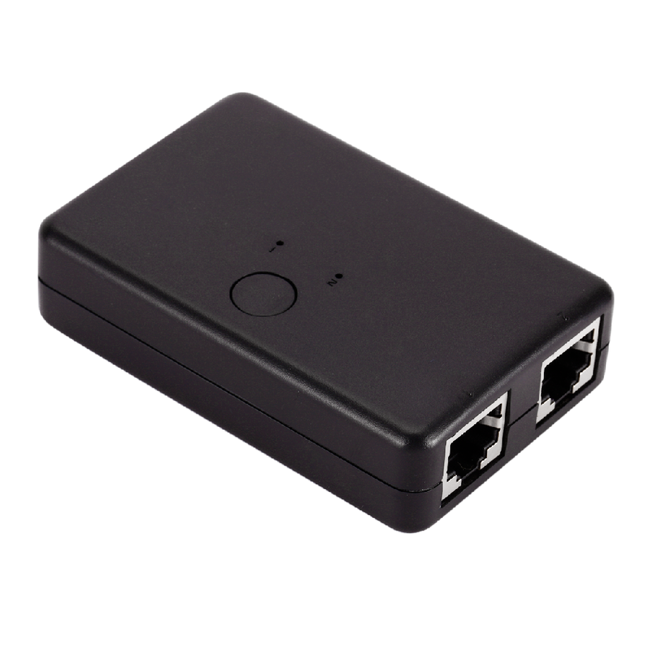 GRWIBEOU 2 Ports RJ45 CAT6 LAN HUB Network Switch Box Selector For Laptop 2 In 1 Out Ethernet Network Cable Splitter Connector