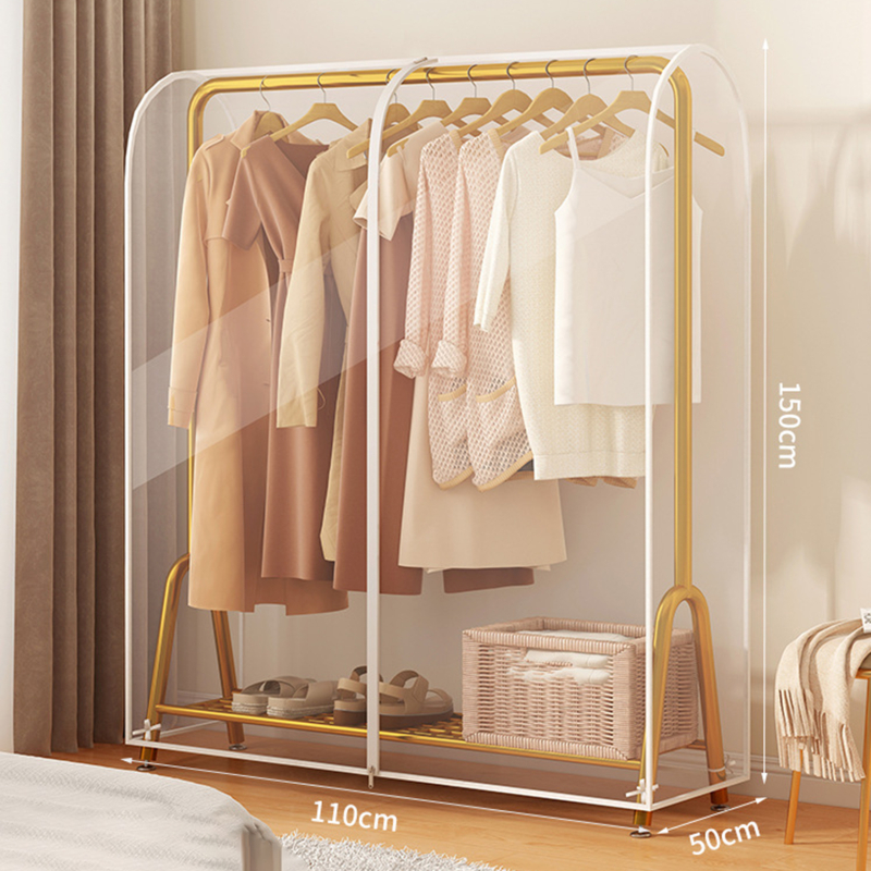 Vloer Kleerhanger Stofkap Slaapkamer Droogrek Stofkap Doek Doorschijnende Jas Pak Opbergtas Slaapzaal Benodigdheden: Donker Kaki