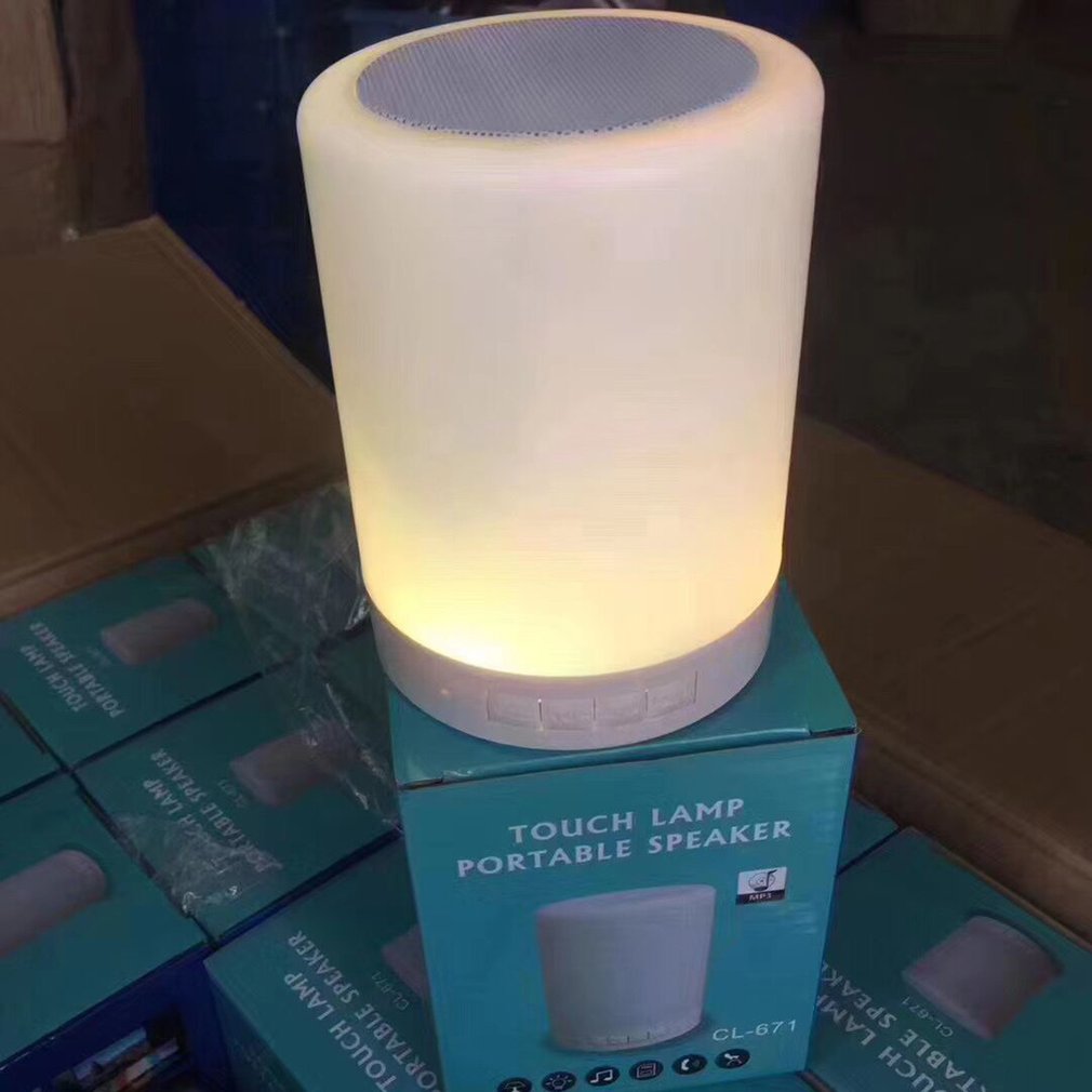 Colorful Night Light Wireless Speaker Portable Wireless Speaker LED Bedside Light Smart Touch Stereo Speaker