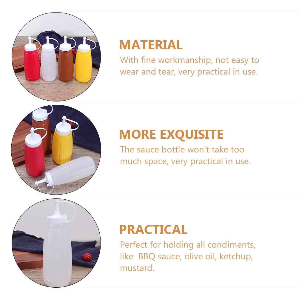 Plastic Squeeze Bottle Jam Sauce Bottle Kitchen Condiment Dispenser Bottle