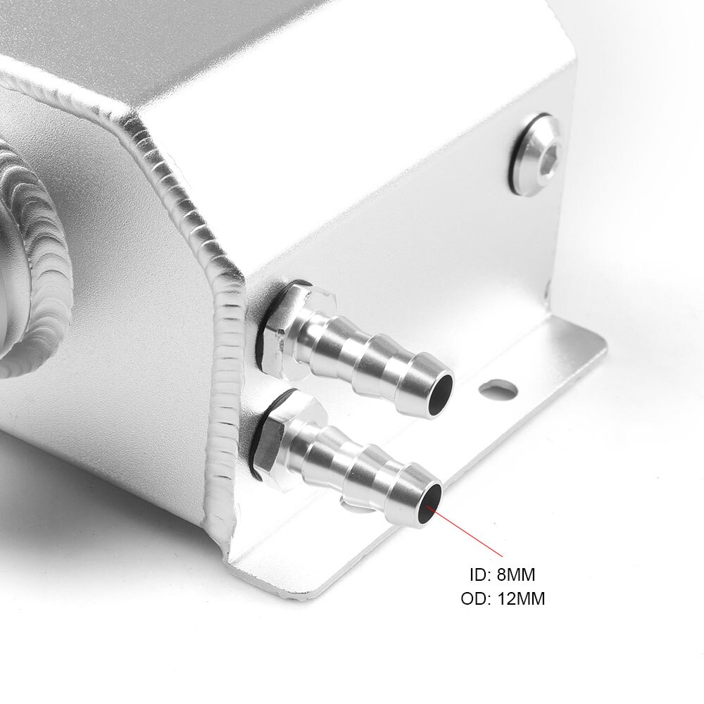 Universal 1L Alloy Aluminium Engine Oil Catch Can Breather Tank Radiator Overflow Tank Aluminum Coolant Radiator