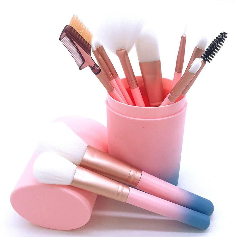 Juego de brochas de 12 Uds para sombra de ojos, brocha para colorete, brocha Cepillo de polvo suelto No se decolora ni se cae, brocha para maquillaje: 04