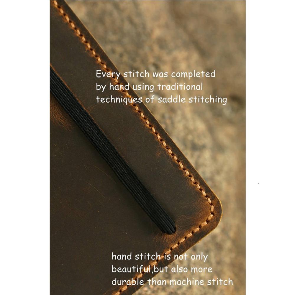 Læder notebook betræk til moleskine klassisk notesbog stor størrelse / retro læder taske til moleskine stor cahier volant journal