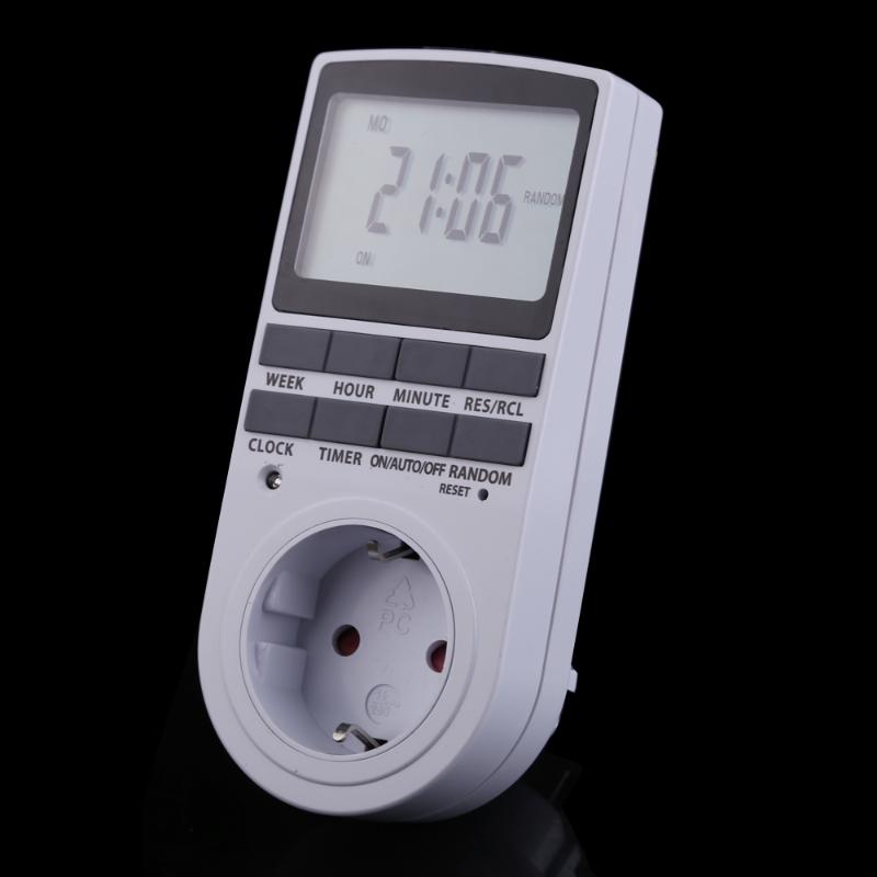 Electronic Digital Timer Switch 24h 7day Week Plug in Kitchen Timer Outlet LCD Display Programmable Timing Socket US EU Plug