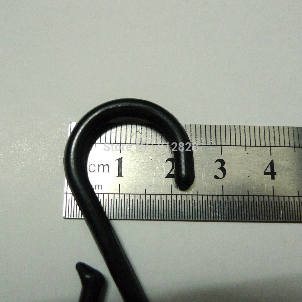 200 stks Zwart Plastic S Vorm Haken Hanger
