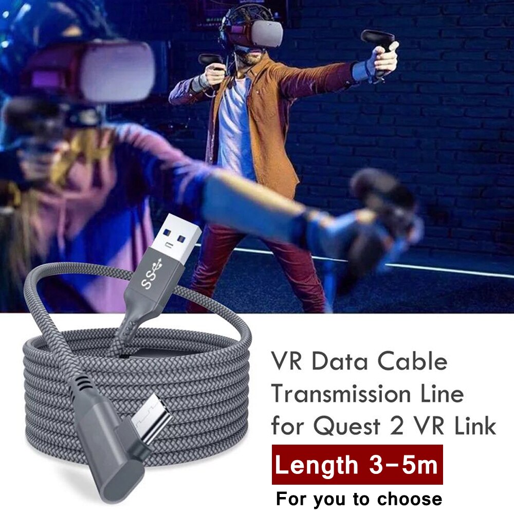 5M 3M USB-C Charge Cable For Oculus Quest 2 Link Data Transfer Fast Charges Cables for Quest2 VR Virtual Reality Accessories Set