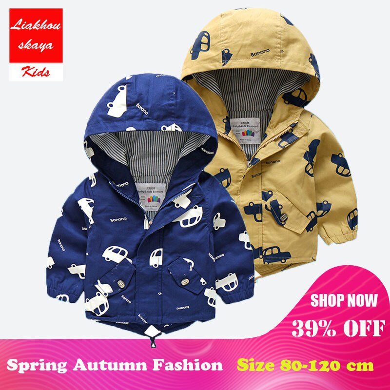 Liakhouskaya Brand Children Boys Jacket Hooded Top Cute Car Coat Outerwear Spring Autumn Coats Kids Long Sleeve Clothes