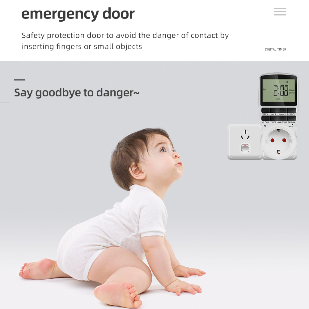 Digitaler Zeitschaltuhr, elektronisch, 12/24 Stunden, 7 Tage, programmierbare Zeitsteckdose, Küchengerät, Zeitsteuerung, EU, US, FR-Steckdose