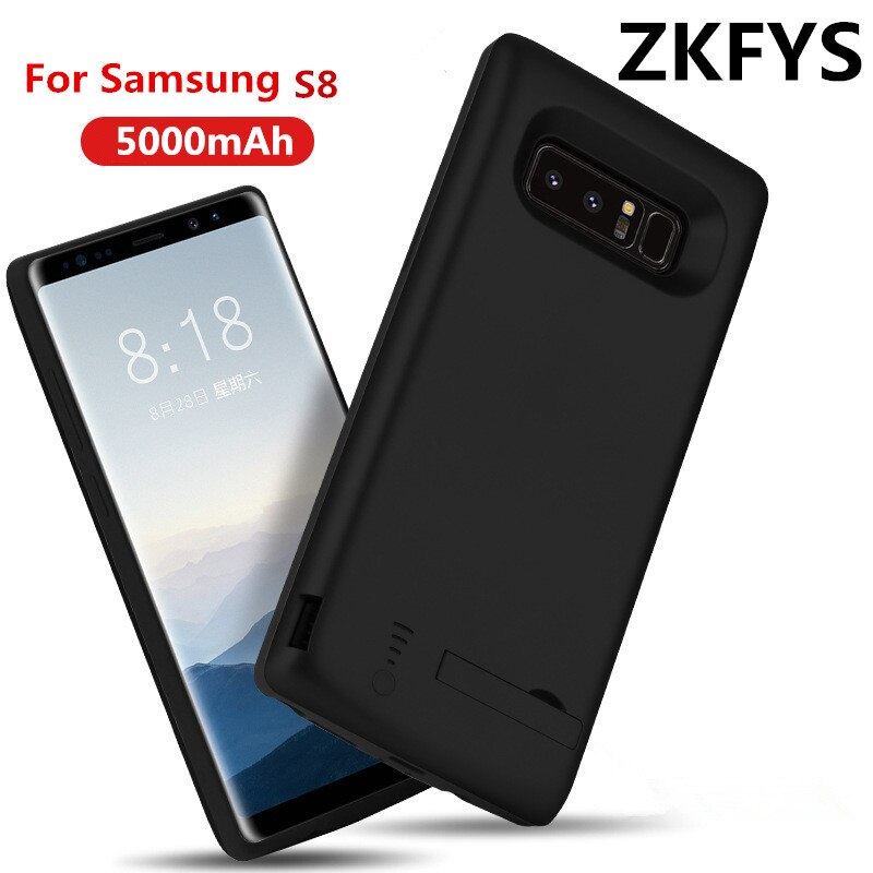 ZKFYS 5000mAh Portable Power Bank Cover For Samsung Galaxy S8 Battery Case Fast Charger Powerbank For Samsung S8 Charging Case