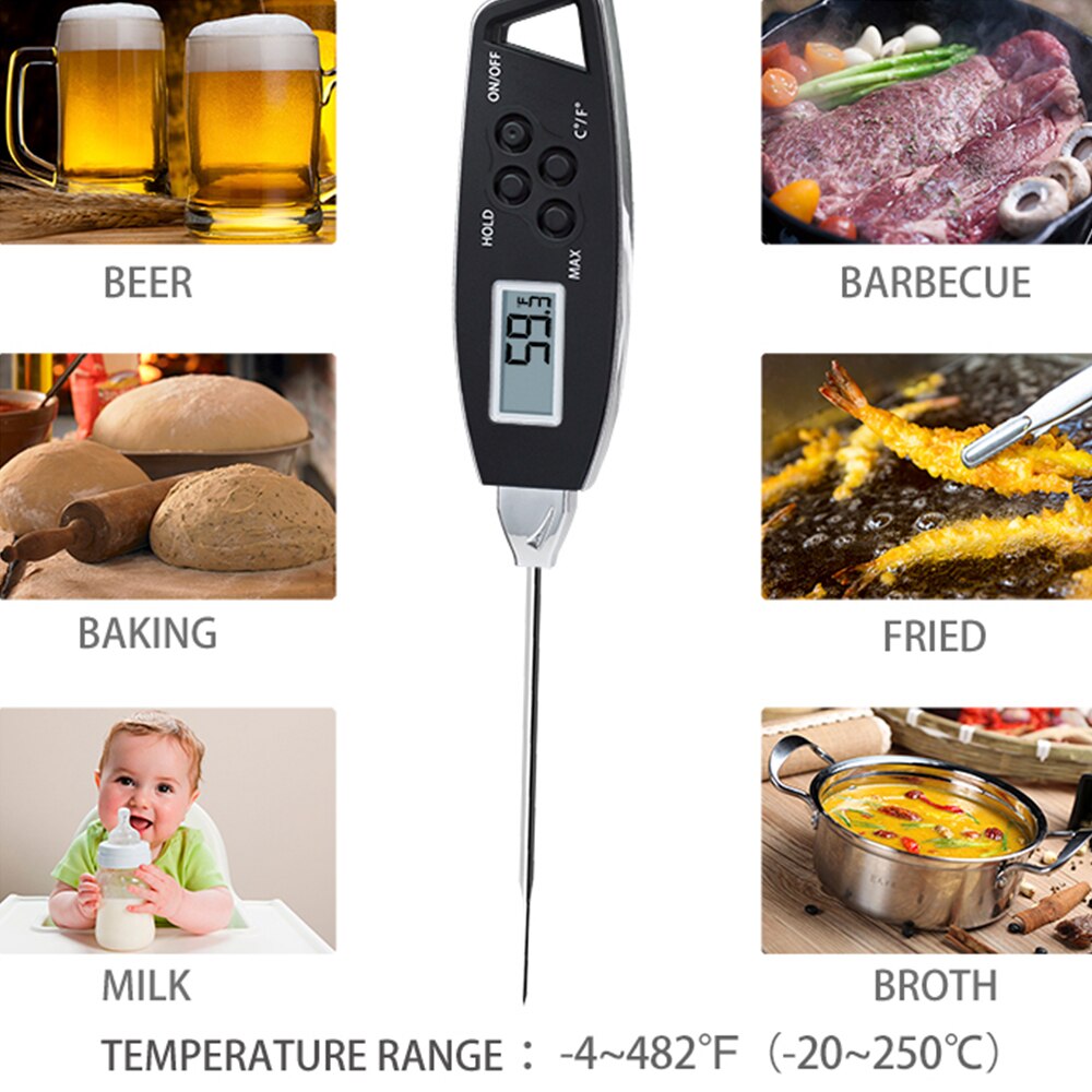 BOMATA Waterdichte thermometer IPX7 voor water, vloeistoffen, kaarsen en keukens. T101 rood