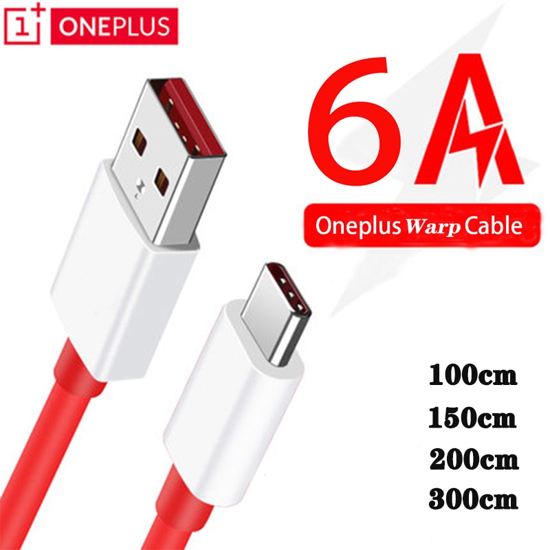 Oneplus 8 8pro 7T 7 Pro 6T 6 5T 5 Cable WARP Charge 100cm 150cm 200cm 300cm 6A Charging Wire For One Plus 1+ Adapter Cabel Cord