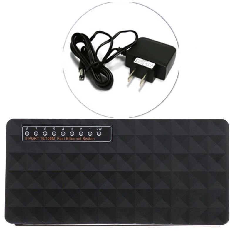 8-Port 10/100Mbps Ethernet Network Switch HUB Desktop Fast LAN Switcher Adapter