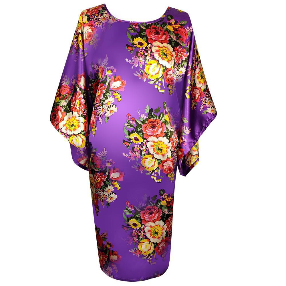 Dam rayonrock morgonrock kvinnor sovkläder nattlinne stor storlek hemklänning vintage kaftan klänning nattskjorta nattskjorta: 6
