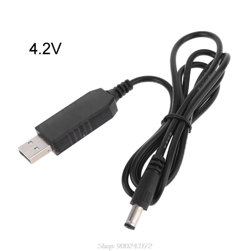 USB 5V to 4.2V 8.4V 12.6V DC 5.5x2.1mm Charge Line Converter Power Charging Cable for 18650 Lithium Battery Pack S24 20