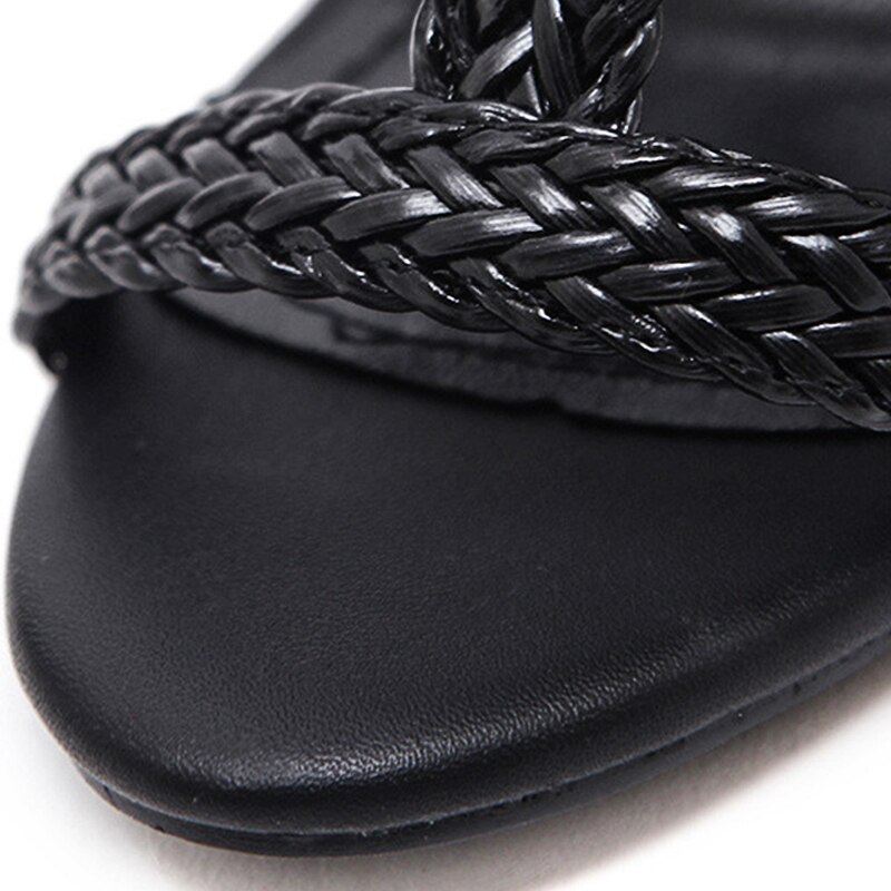 Été déesse noire chaussures à talons hauts augmenter le tempérament européen et américain Star Net rouge été tricoté en forme de T