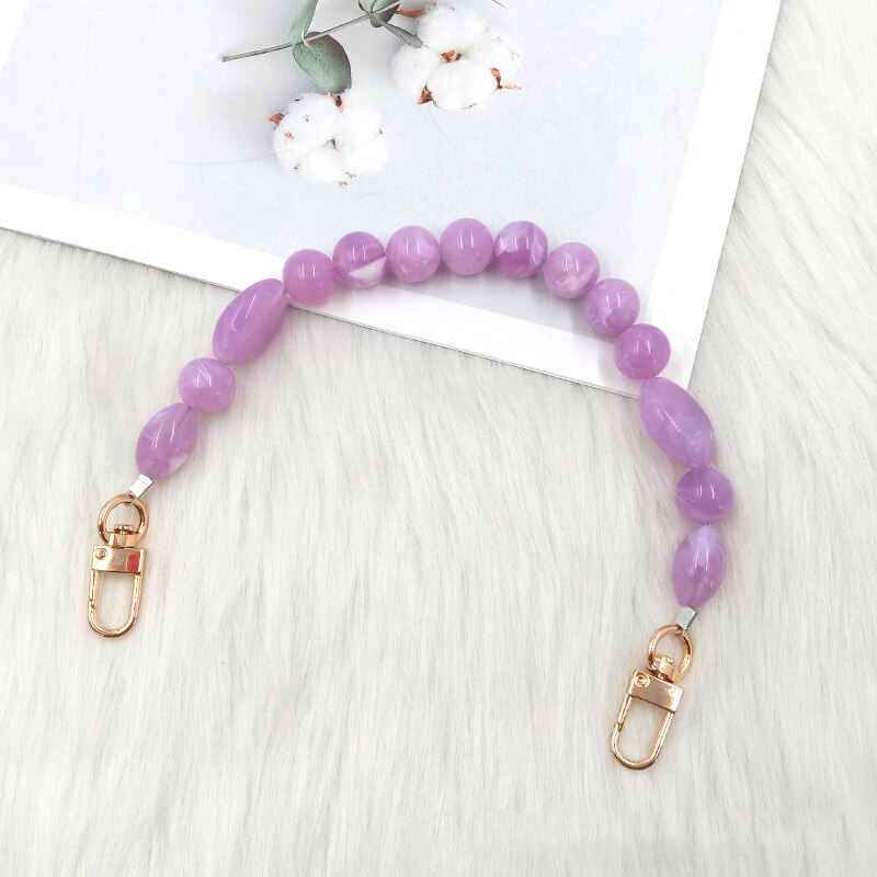 Woman Handbag Accessories Acrylic Resin Bag Chain Colorful Bead Pearl DIY Replacement Detachable Cute Purse Bag Handle Strap: NO.9