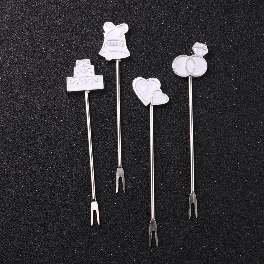 2 Sets Chic fruta Forks encantadora tenedores de postre pastel original tenedores suministros para casa banquete Bar boda (azul)