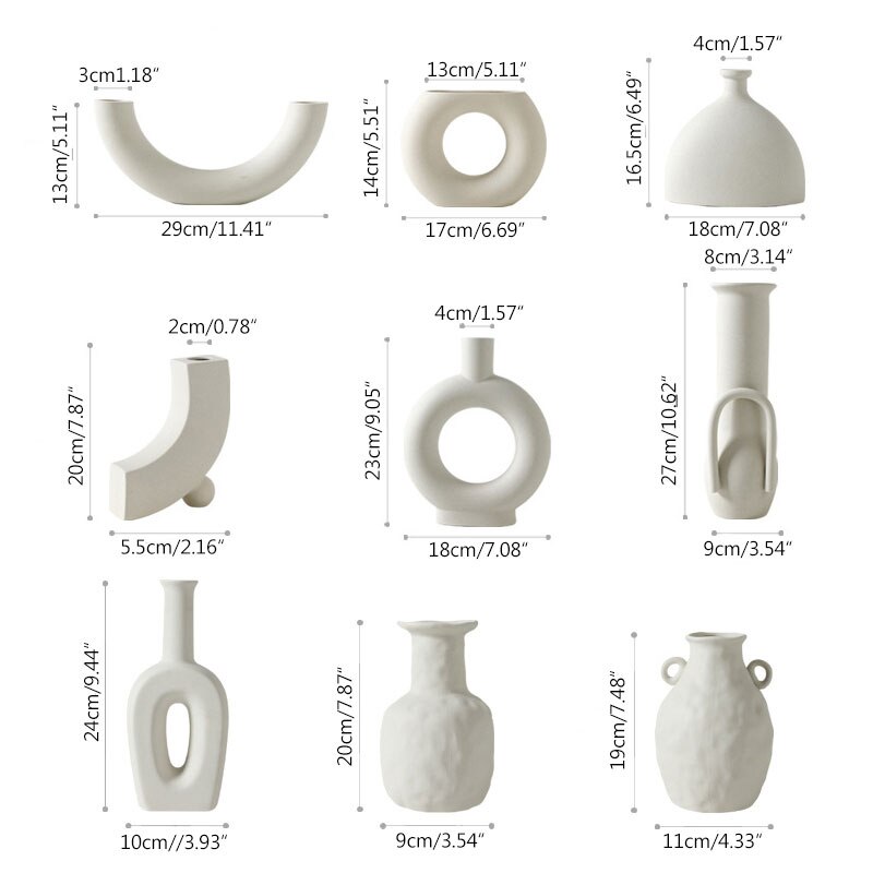 Jarrón de cerámica de estilo nórdico para decoración del hogar, maceta de cerámica blanca para decoración del hogar, jarrones de arte, artesanías,