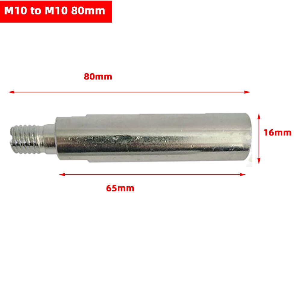 1PCS M14 M10 thread adapter Extension rod 50mm-100mm angle grinder extension rod for polishing pad grinding connection: M10 80MM