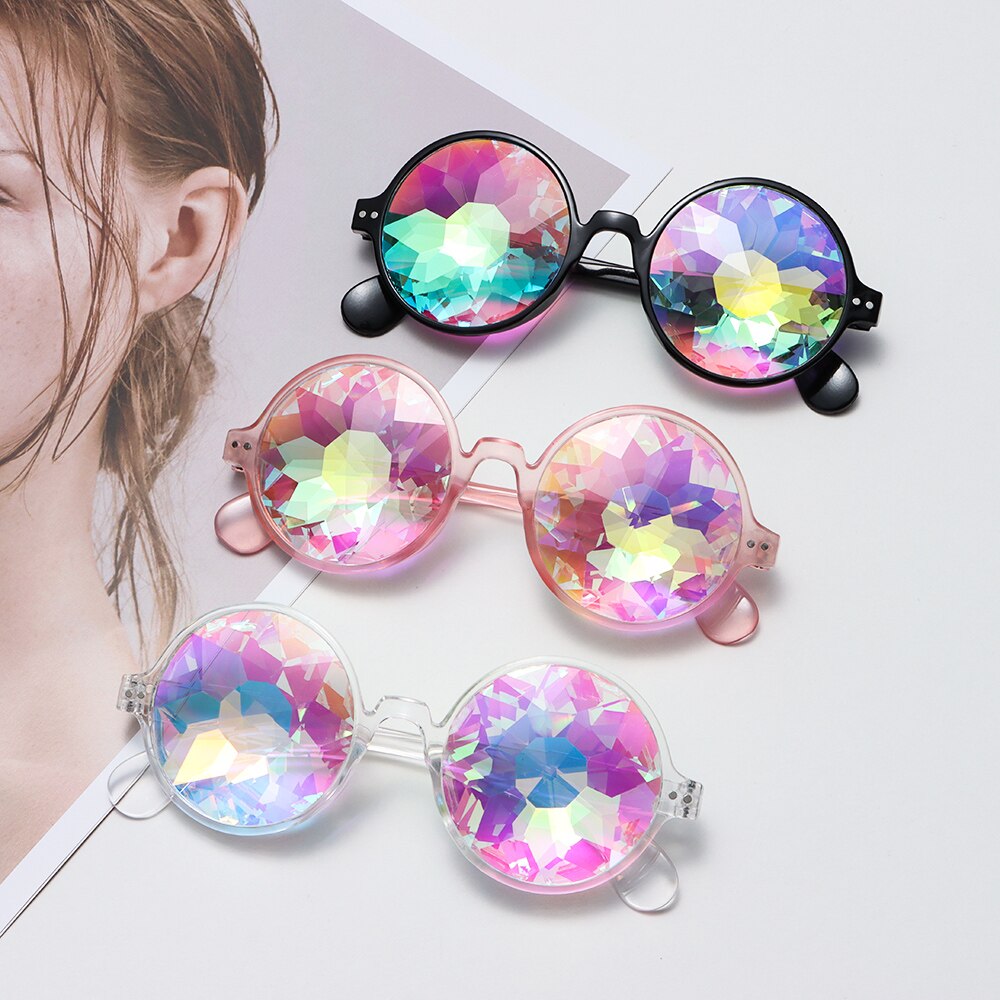 Kaleidoscope Glasses Rainbow Prism Diffraction Crystal Lenses Sunglasses Festivals Eyewear For Party Night Club Accessor