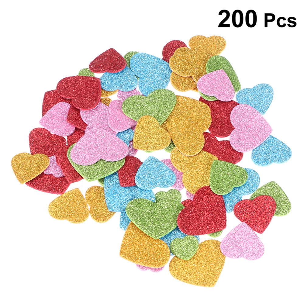 200Pcs Hart Vorm Sticker Foam Unieke Willekeurige Grootte Stickers Thuis Wall Decor Gebruik