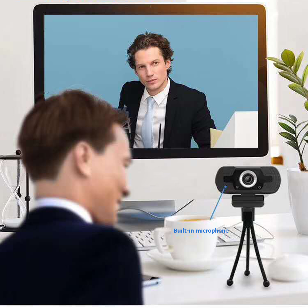Widescreen Video Work Home Accessories HD 1080P Webcam Free Drive USB Mini Computer PC Web Camera Built-in Microphone